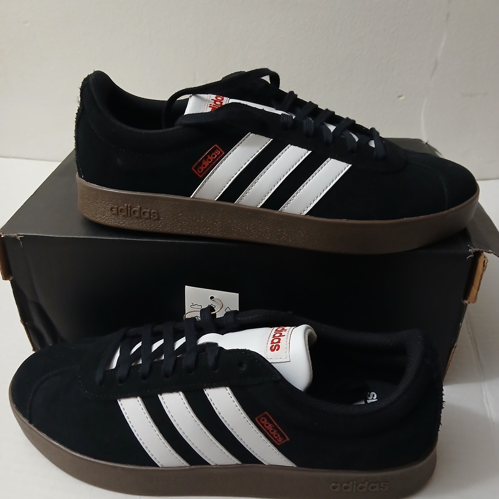 Adidas Men's Black and White Sneakers